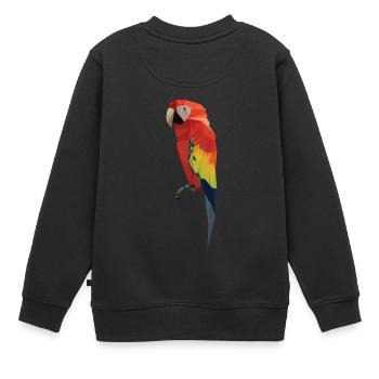 Papagei - Kinder Premium Organic Sweatshirt - Schwarz - Hinten - AI Model Kid Female (0cm)
