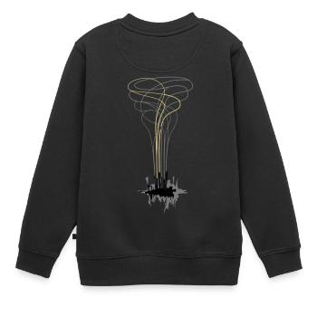 Metropole - Kinder Premium Organic Sweatshirt - Schwarz - Hinten - AI Model Kid Female (0cm)