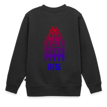 MS moderne Pixel Art - Sweat Premium enfant bio - noir - Dos - AI Model Kid Female (0cm)
