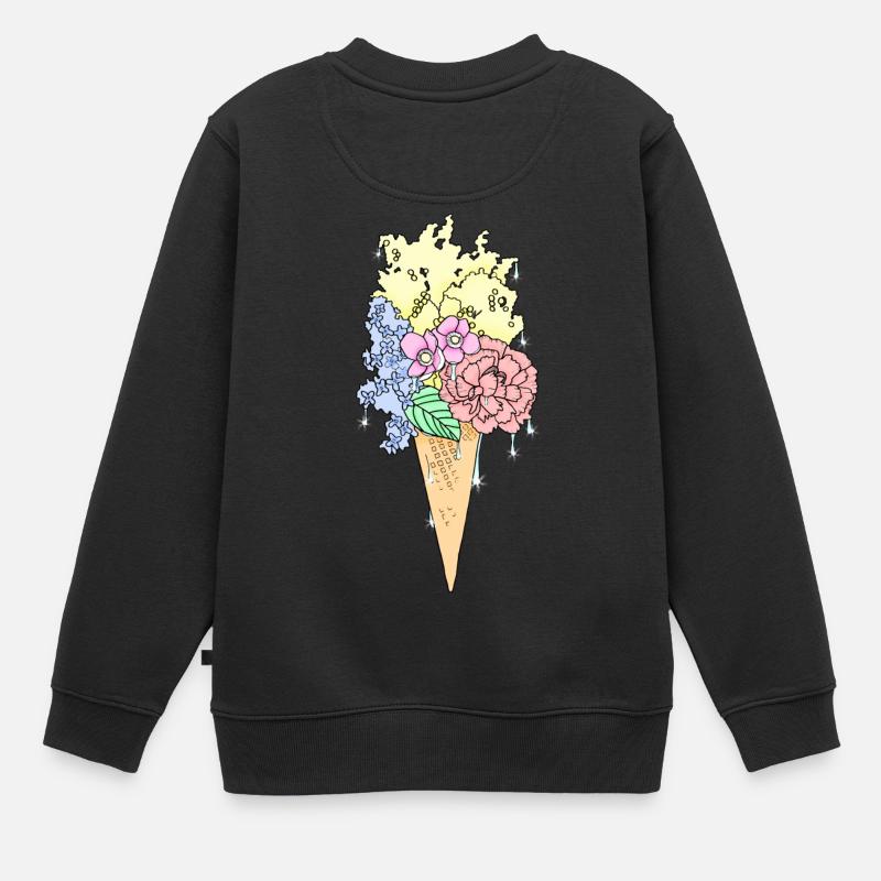 Glace aux fleurs - Sweat Premium enfant bio - noir