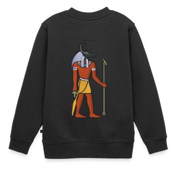 Ägypten Hieroglyphen Ra Anubis Horus Pyramide Nil - Kinder Premium Organic Sweatshirt - Schwarz - Hinten - AI Model Kid Female (0cm)