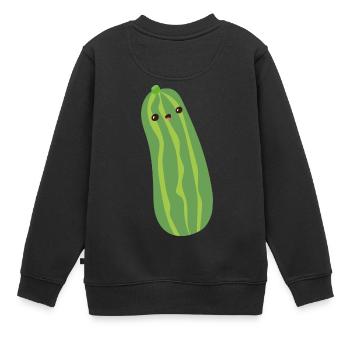 concombre - Sweat Premium enfant bio - noir - Dos - AI Model Kid Female (0cm)