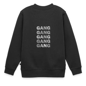 Gang Gang Gang Silber - Kinder Premium Organic Sweatshirt - Schwarz - Hinten - AI Model Kid Female (0cm)