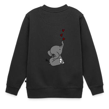 LITTLE ELEPHANT LOVE - Sweat Premium enfant bio - noir - Dos - AI Model Kid Female (0cm)