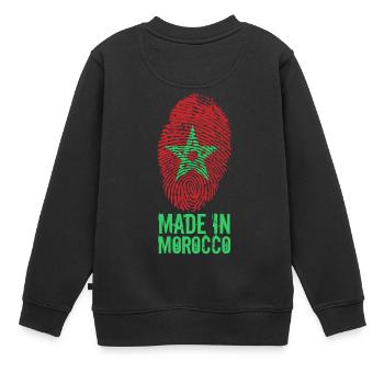 Made in Morocco / Gemacht in Marokko المغرب - Kinder Premium Organic Sweatshirt - Schwarz - Hinten - AI Model Kid Female (0cm)