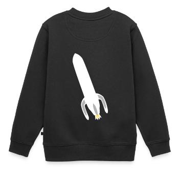 Raumschiff - Kinder Premium Organic Sweatshirt - Schwarz - Hinten - AI Model Kid Female (0cm)