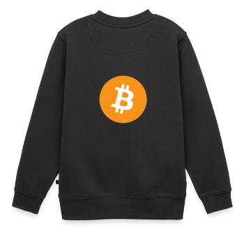 Bitcoin - Kinder Premium Organic Sweatshirt - Schwarz - Hinten - AI Model Kid Female (0cm)