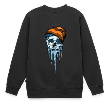 Snow Skull - Kinder Premium Organic Sweatshirt - Schwarz - Hinten - AI Model Kid Female (0cm)