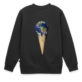 Globale Erwärmung - Kinder Premium Organic Sweatshirt - Schwarz - Hinten - AI Model Kid Female (0cm)