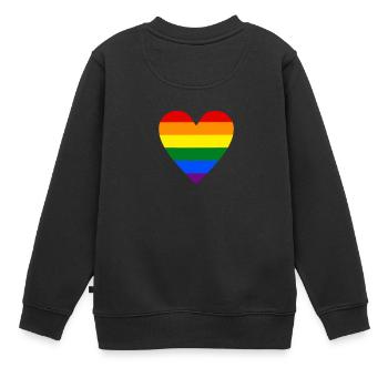 Stolz Herz - Kinder Premium Organic Sweatshirt - Schwarz - Hinten - AI Model Kid Female (0cm)