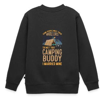 Camping Buddies Camp Mari Femme Camping Couple - Sweat Premium enfant bio - noir - Dos - AI Model Kid Female (0cm)