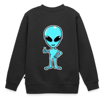Alien - Kinder Premium Organic Sweatshirt - Schwarz - Hinten - AI Model Kid Female (0cm)