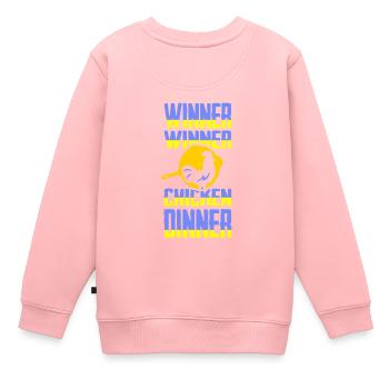 Winer Winer Chicken Dinner T-Shirt - Kinder Premium Organic Sweatshirt - Rosa - Hinten - AI Model Kid Female (0cm)