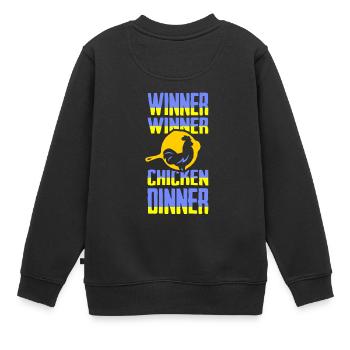 winer winer chicken dinner t-shirt - Sweat Premium enfant bio - noir - Dos - AI Model Kid Female (0cm)