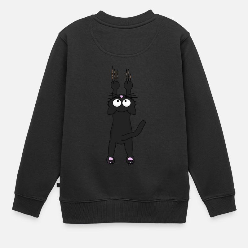Chat noir - Sweat Premium enfant bio - noir