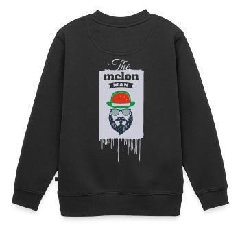 Der Mann mit dem Hut - Kinder Premium Organic Sweatshirt - Schwarz - Hinten - AI Model Kid Female (0cm)