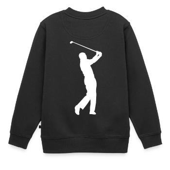 Golf Golfer Golfer Terrain de golf - Sweat Premium enfant bio - noir - Dos - AI Model Kid Female (0cm)