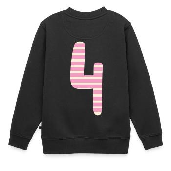 Nummer 4 - Kinder Premium Organic Sweatshirt - Schwarz - Hinten - AI Model Kid Female (0cm)