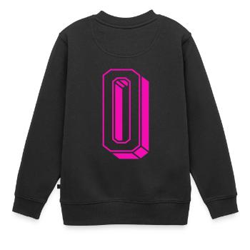 Zahl Null - Nummer 0 pink Mädchen Trikotnummer - Kinder Premium Organic Sweatshirt - Schwarz - Hinten - AI Model Kid Female (0cm)