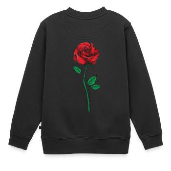 Roses sur la table et diamants autour du cou - Sweat Premium enfant bio - noir - Dos - AI Model Kid Female (0cm)