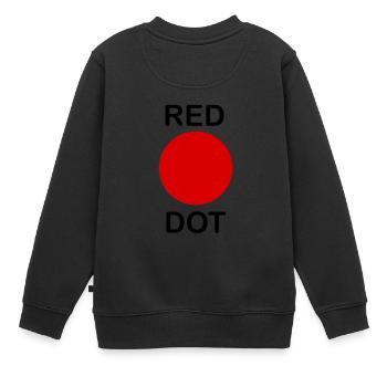 RED DOT - Kinder Premium Organic Sweatshirt - Schwarz - Hinten - AI Model Kid Female (0cm)