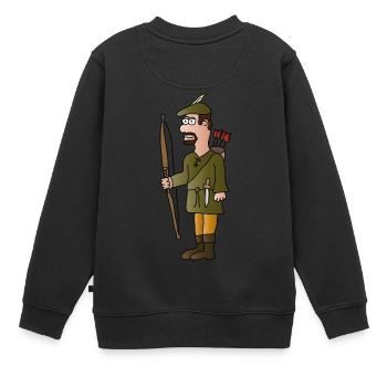 Archer Robin Hood | tir à l'arc | flèches - Sweat Premium enfant bio - noir - Dos - AI Model Kid Female (0cm)