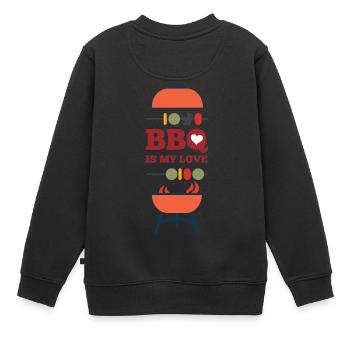grillage - Sweat Premium enfant bio - noir - Dos - AI Model Kid Female (0cm)