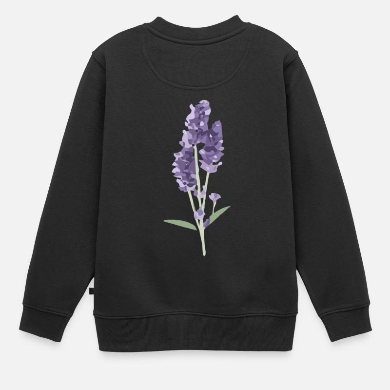 Lavendel - Kinder Premium Organic Sweatshirt - Schwarz