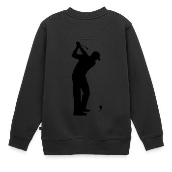 Golf Golfer Golfer Terrain de golf - Sweat Premium enfant bio - noir - Dos - AI Model Kid Female (0cm)