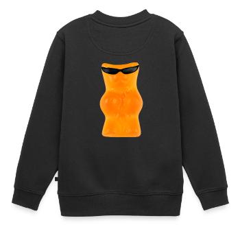 Brillen Bär - Kinder Premium Organic Sweatshirt - Schwarz - Hinten - AI Model Kid Female (0cm)