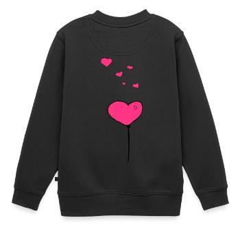 Luftballon Herzen - Kinder Premium Organic Sweatshirt - Schwarz - Hinten - AI Model Kid Female (0cm)