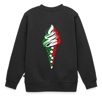 italienisches Eis - Kinder Premium Organic Sweatshirt - Schwarz - Hinten - AI Model Kid Female (0cm)
