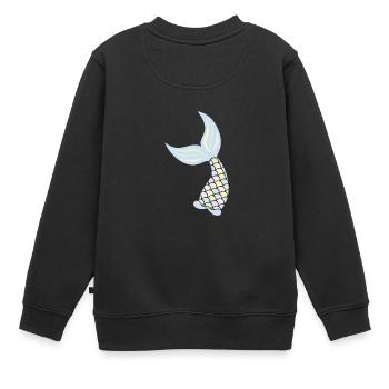 Meerjungfrau - Kinder Premium Organic Sweatshirt - Schwarz - Hinten - AI Model Kid Female (0cm)