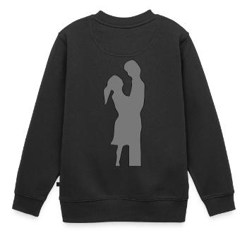 Liebe Paar Silhouette Valentinstag Geschenk Idee - Kinder Premium Organic Sweatshirt - Schwarz - Hinten - AI Model Kid Female (0cm)