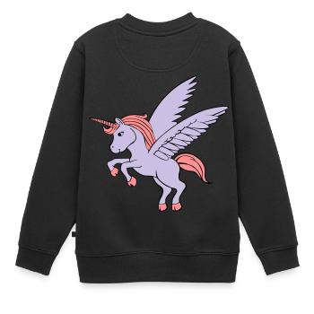 Unicorn with wings - Kids Premium Organic Sweatshirt - black - Back - AI Model Kid Female (0cm)