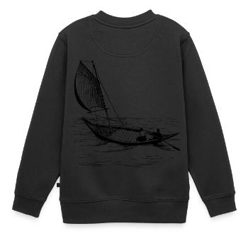 Voile de bateau pagaie bateau à rames segelboot23 - Sweat Premium enfant bio - noir - Dos - AI Model Kid Female (0cm)