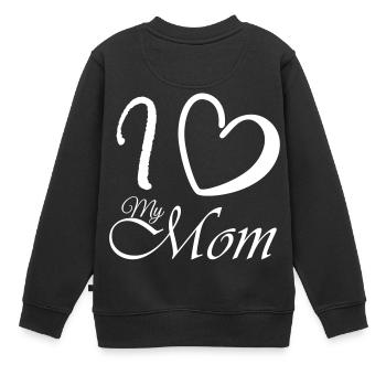 i love my mom - Kids Premium Organic Sweatshirt - black - Back - AI Model Kid Female (0cm)