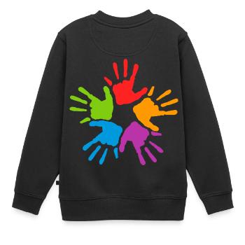 Handabdrücke - Kinder Premium Organic Sweatshirt - Schwarz - Hinten - AI Model Kid Female (0cm)