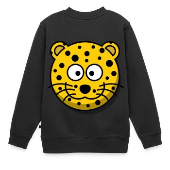 Leopard - Kinder Premium Organic Sweatshirt - Schwarz - Hinten - AI Model Kid Female (0cm)