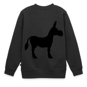 Esel - Kinder Premium Organic Sweatshirt - Schwarz - Hinten - AI Model Kid Female (0cm)