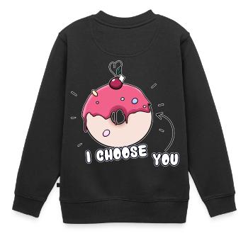 Donut: "JE VOUS CHOISIS" - Sweat Premium enfant bio - noir - Dos - AI Model Kid Female (0cm)