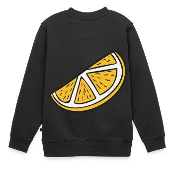 tranche d'orange - Sweat Premium enfant bio - noir - Dos - AI Model Kid Female (0cm)