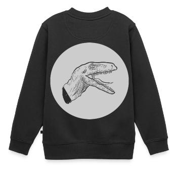 Dinosaure dinosaure raptor dinosaure - Sweat Premium enfant bio - noir - Dos - AI Model Kid Female (0cm)