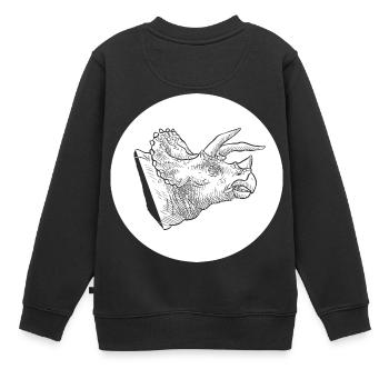 Dinosaure dinosaure Triceratops dinosaure - Sweat Premium enfant bio - noir - Dos - AI Model Kid Female (0cm)