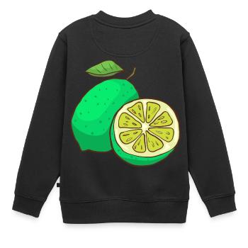 Limes limes - Sweat Premium enfant bio - noir - Dos - AI Model Kid Female (0cm)
