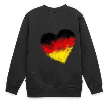WM EM Germany Heart World Champion Football - Kids Premium Organic Sweatshirt - black - Back - AI Model Kid Female (0cm)