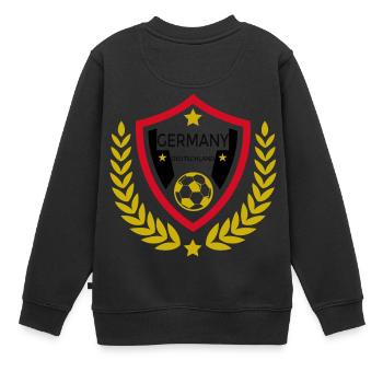 Deutschland Liebe Fußball - Kinder Premium Organic Sweatshirt - Schwarz - Hinten - AI Model Kid Female (0cm)