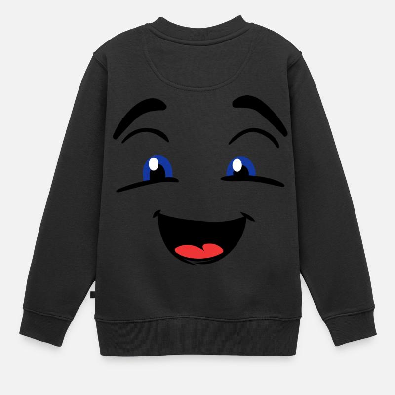 Emoji - Kinder Premium Organic Sweatshirt - Schwarz