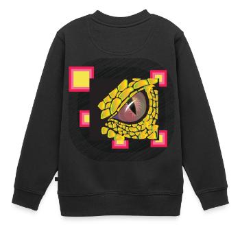 Drache Dragon Schuppen Drachenauge Echse Fantasy - Kinder Premium Organic Sweatshirt - Schwarz - Hinten - AI Model Kid Female (0cm)