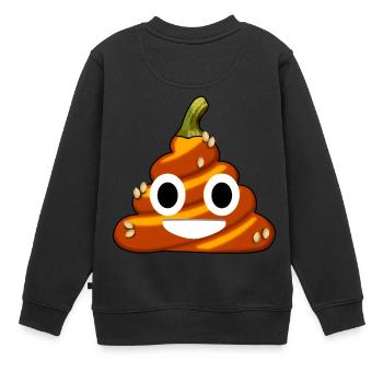 Poo Kürbis Halloween Poop - Kinder Premium Organic Sweatshirt - Schwarz - Hinten - AI Model Kid Female (0cm)